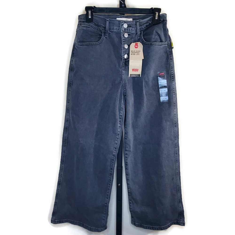 Levis Mile High Cropped Wide Leg Size 4 W27 L25